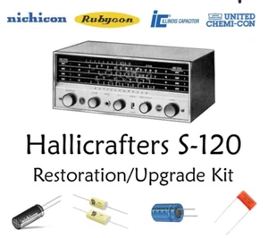 Hallicrafters S-120 Zestaw naprawczy radia Modernizacja Kondensator Rekondensator Przebudowa - Zdjęcie 1 z 10