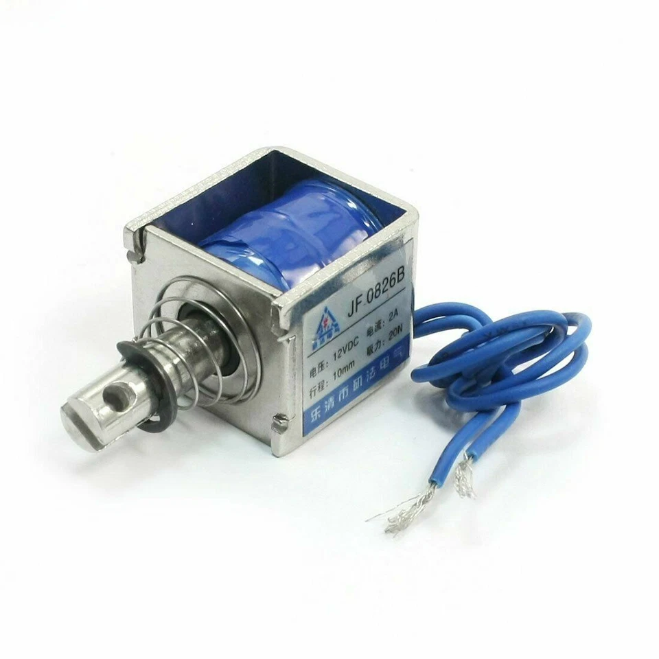 DC12V 2A 20N/10mm Pull Push Type Linear Motion Solenoid Electromagnet - Image 1 of 1