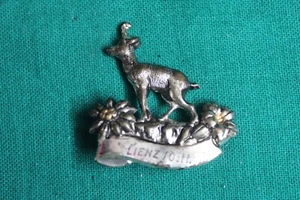 L68- SPILLA PINS  LIENZ AUSTRIA-METALLO-VINTAGE MONTAGNA PINO VERDE CERVO  SCI - Foto 1 di 4