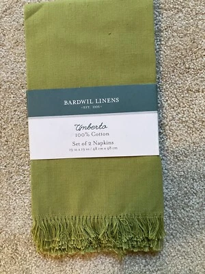 Bardwil Linens (8) Dinner Napkins 19”x19” Avocado 100% Cotton NEW in pkg Umberto - Image 1 of 4