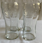 4 Clear Embossed DIET COKE 16oz CURVED PINT GLASSES ~ MINOR USE, EXCELLENT COND.