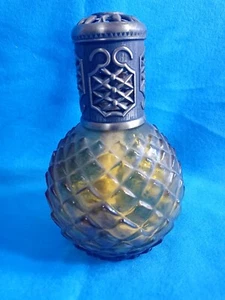 Art Glass Catalytic Effusion Fragrance Oil Diffuser Lamp Brown Swirls Gold Cap - Bild 1 von 7