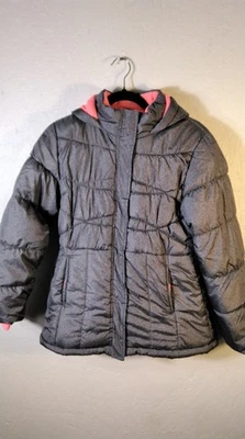Chaqueta con Capucha Xersion Niñas XL 16 Gris Puffer Forrada de Vellón Bolsillos con Cremallera Completa Foto 1 de 4
