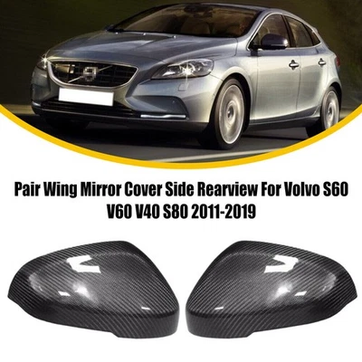 Cubierta de espejo retrovisor lateral izquierdo + derecho para Volvo S60 V60 V40 S80 2011-2019 Foto 1 de 4