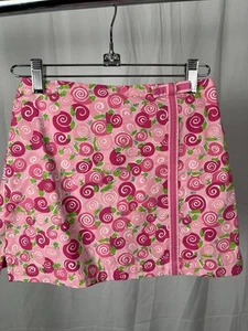 LILLY PULITZER Girls Pink & Green Vintage Swirly Snail Skort Skirt sz 10 - Picture 1 of 5