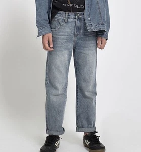 NWT One Teaspoon Awesome Baggies Jeans Girls 12-14 Storm Buoy Denim Pants - Picture 1 of 8