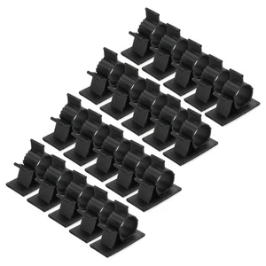 75Pcs Cable Management Clips, 17-20mm Dia Self Adhesive Nylon, Adjustable Black - Photo 1/5