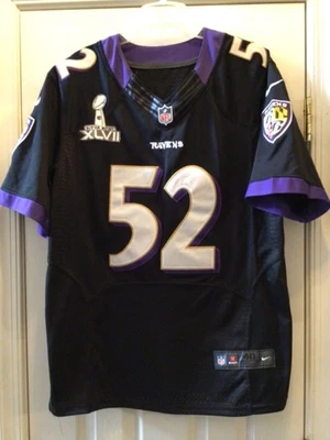 Винтажная вышитая футболка Рэя Льюиса No52 Baltimore Ravens Nike Super Bowl XLVII 40 - Изображение 1 из 4