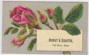 Fall River MA Stewart & Hamerton Rosebuds Trade Card - Bild 1 von 2