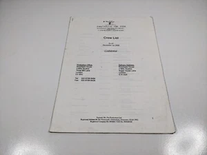 Fantastic Mr Fox Crew List 2008 Production Movie Set Collectable - Picture 1 of 4