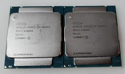 Lot of 2 Intel Xeon E5-2650V3 SR1YA 2.30 Ghz 10 Core 25M LGA2011 CPU Processor - Image 1 of 2