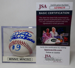 Minnie Minoso Autographed Signed Baseball JSA COA With Case