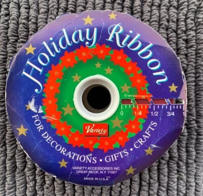 VTG Velvet Christmas Holiday Ribbon 2.25" Wide Dark Red Color '93 Variety 60' - Image 1 of 3