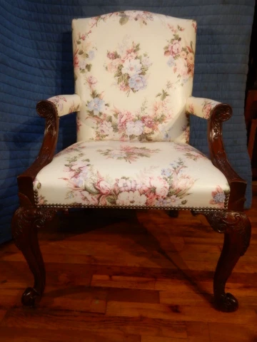 Gainsborough Baker Furniture Carved Leg Living Room Upholstered Arm Chair Cover