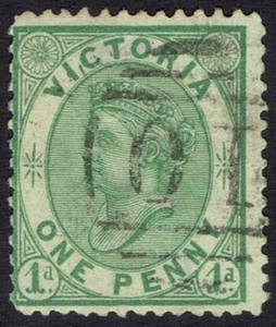 VICTORIA 1878 QV 1D ON YELLOW EMERGNCY PAPER USED - Picture 1 of 2