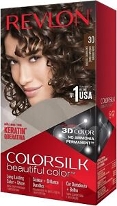 Revlon ColorSilk Beautiful Permanent Hair Colour Dye #30 Dark Brown 3N