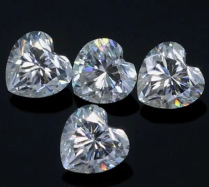 Lab-Grown Loose CVD Diamond 4 Pcs Heart Shape IF Clarity 4 x 4 mm Lot Certified - Picture 1 of 10
