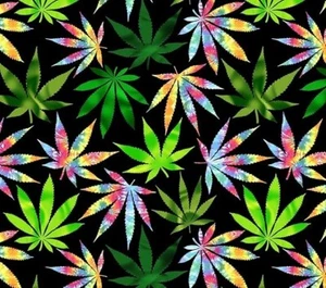 David Textiles Psycadelic Cannabis Multi Cotton Fabric by The Yard - Picture 1 of 1