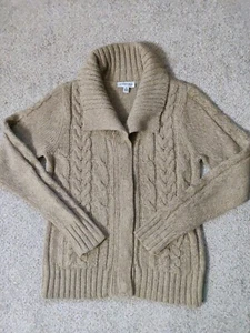 Suéter a presión St JOHNS BAY para mujer pequeño dorado/marrón manga larga con cuello - Imagen 1 de 10