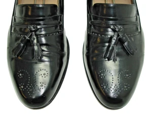 Sz 10 D BALLY Men's Shoes Tassel Medallion Loafers Black Leather MADE IN ITALY - Picture 1 of 19