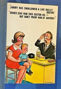 Saucy Bamforth Comic Postcard 1970s Bullet Doctor Castor Oil No 17 - Bild 1 von 2