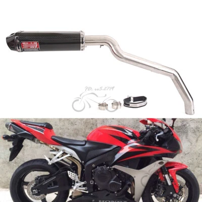 Sistema de conexión de tubo de escape de carbono silenciador deslizable para Honda CBR600RR 2005-2023 Foto 1 de 4