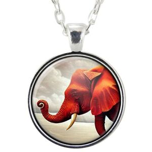 Lucky Red Elephant Pendant Necklace, Good Luck Gifts, Handmade Jewelry