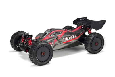 NEW ARRMA Painted Decaled Trimmed Body Black / Red : TYPHON 6S BLX - Image 1 of 2