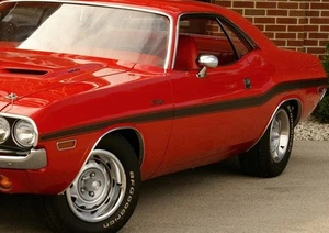 "Dodge Challenger 1970 kit de rayas laterales sin logotipo RT MOPAR 70 ""negro mate" - Imagen 1 de 1