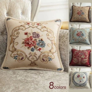 Retro Embroidery Pillow Case Throw Sofa Cover Cushion Home Decor Floral Vintage - Picture 1 of 20