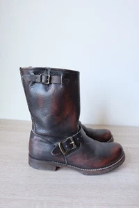 Frye Smith Engineer Short Leather Motorcycle Boot Brown 7 B Moto Biker 77511 - Picture 1 of 6