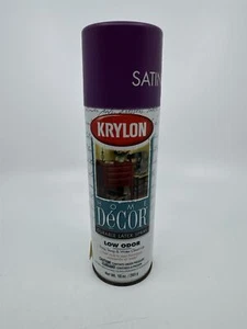 Krylon Home Decor Durable Latex Spray Paint Can Plum Royale Satin 1/3 Full Can - Picture 1 of 10