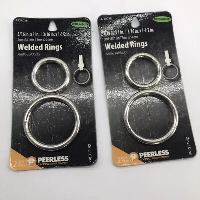 Peerless Welded Rings Med Duty 4728038 3/16" x 1" & 3/16" x 1-1/2 Lot of 2   - Image 1 of 4