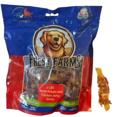 Fresh Farms 2 Pounds Sweet Potato & Chicken Jerky Dog Treats, Rawhide Free - Image 1 of 4