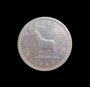 RHODESIA 2 1/2 SHILLINGS 25 CENTS 1964 ELIZABETH II KM 4 #5901# - Picture 1 of 2