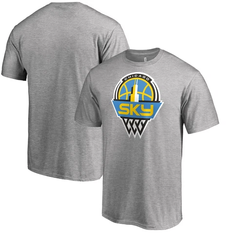 Men's Fanatics Branded Heathered Gray Chicago Sky Primary Logo T-Shirt Cover