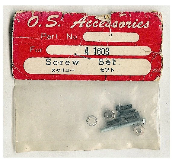 Juego de tornillos/misceláneos de motor OS A-1603 de colección alrededor de 1960 herrajes de stock antiguo nuevo en caja  Foto 1 de 1