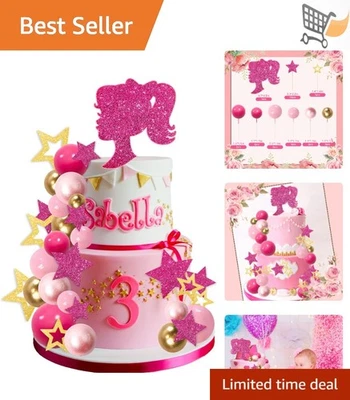 Bolas doradas estrellas rosas decoraciones de bolas rosas para bebé... Foto 1 de 4