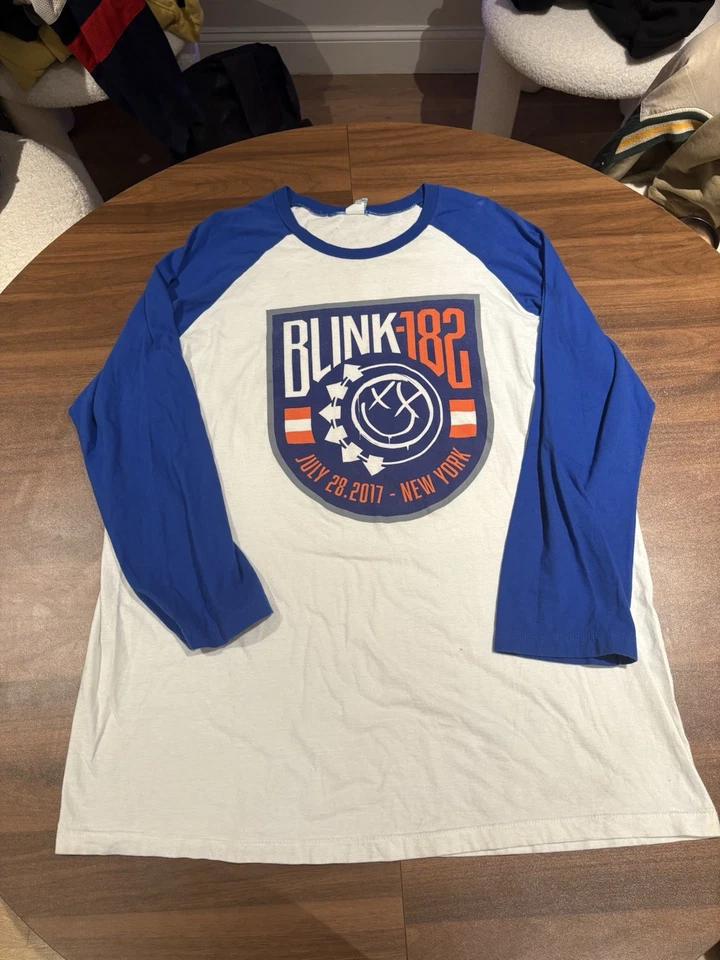 Inédito 2017 Blink 182 Linkin Park NYC Tour Raglan talla XXL Hecho en EE. UU. Foto 1 de 4