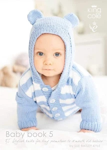 King Cole Baby Knitting Patterns Book 5 - 35+ Items Coats Cardigans Hat Booties - Picture 1 of 18