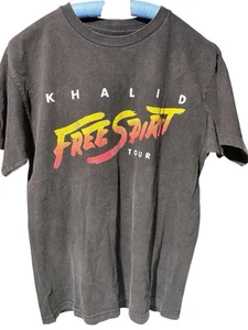 Khalid Free Spirit World Tour 2019 T-Shirt Clairo Guest Dates Black Size Large - Picture 1 of 3