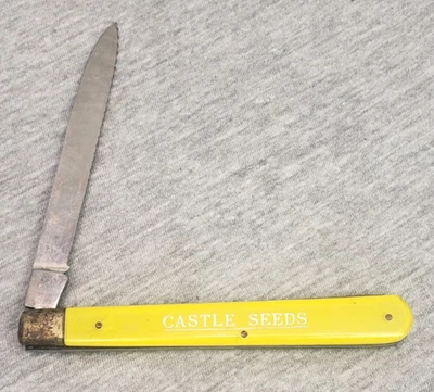 Vintage Castle Seeds Advertising Folding Serrated Blade Pocket Knife - Image 1 of 4