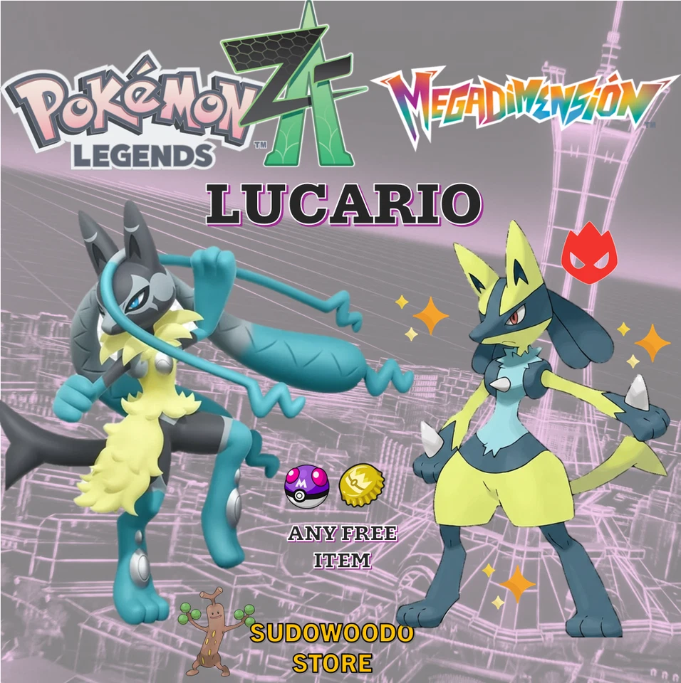 SHINY LUCARIO💥POKEMON LEGENDS ZA Z-A💥 6IV💥CUSTOM/UNTOUCHED💥YOUR OT