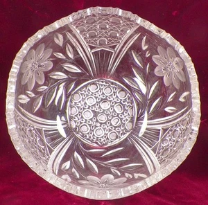 McKee Innovation Bowl Fruit Center Clear Glass Pressed & Cut - Picture 1 of 8