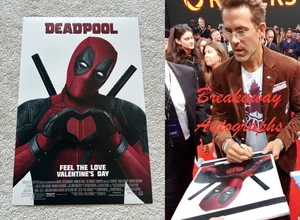 Foto firmada por Ryan Reynolds 12X18 prueba exacta autografiada Deadpool - Imagen 1 de 4