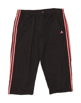 ADIDAS Womens Capri Tracksuit Trousers UK 22 2XL Black Polyester AZ06 - Image 1 of 3