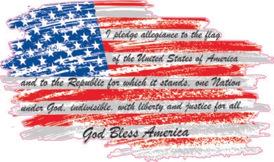 American Flag National Anthem God Bless America Decal 6" - Image 1 of 2