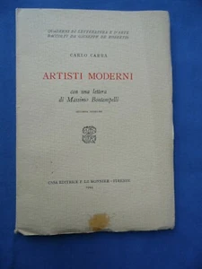 Carlo Carrà Artisti Moderni Con Una Lettera Di M. Bontempelli Le Monnier 1944 - Imagen 1 de 1