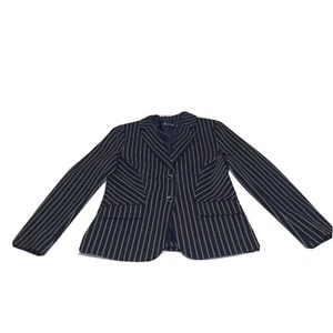 7th Avenue Design Studio de NY & Co. Blazer elástico a rayas azul marino/blanco talla 8 - Imagen 1 de 12