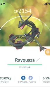Shiny Rayquaza GUARANTEED LUCKY Pokemon Gen3 Go Pokémon Hoenn Read Desc - Picture 1 of 1